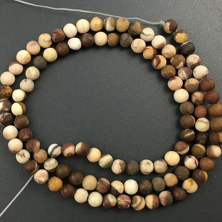 Brown Zebra Jasper Matte Beads 4mm 6mm 8mm 10mm 12mm 15''