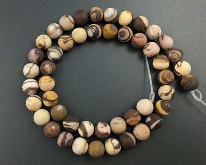 Brown Zebra Jasper Matte Beads 4mm 6mm 8mm 10mm 12mm 15''