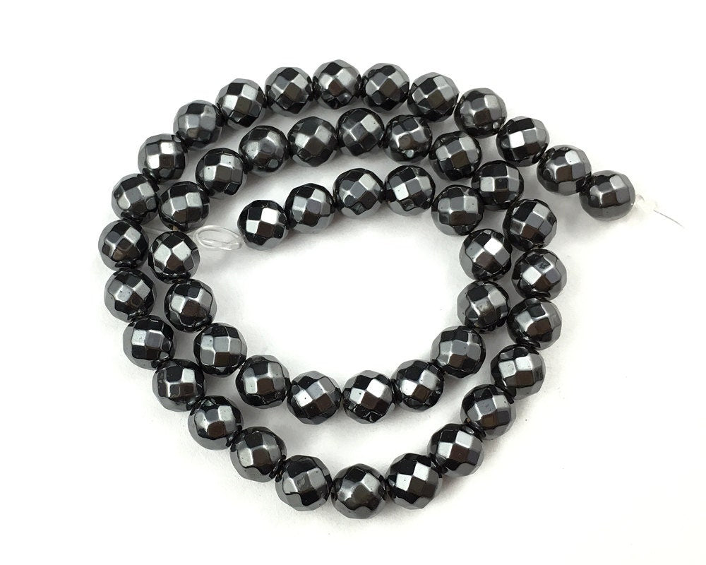 Hematite Faceted 2mm 3mm 4mm 6mm 8mm 10mm 15''