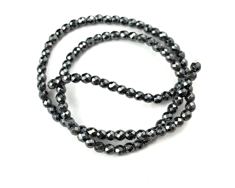 Hématite à facettes 2 mm 3 mm 4 mm 6 mm 8 mm 10 mm 15''