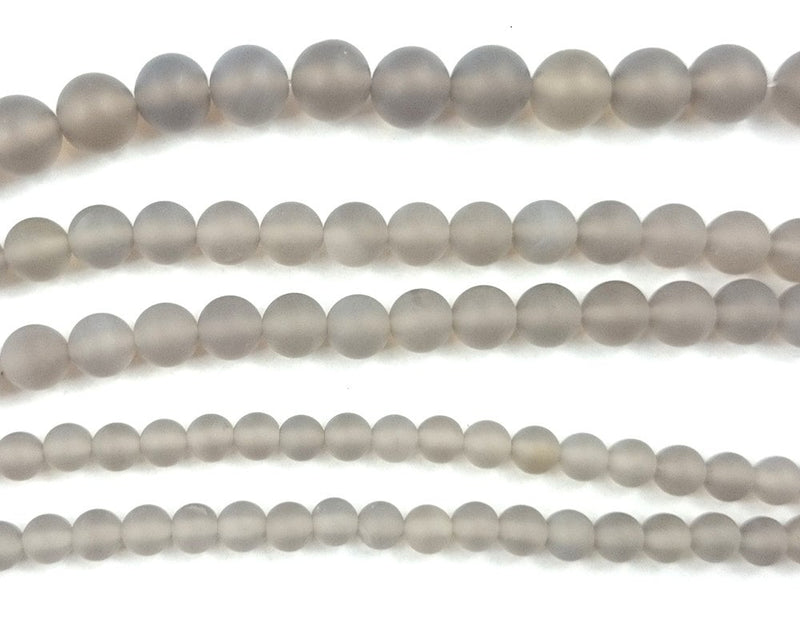 Gray Agate Matte Beads  4mm 6mm 8mm 10mm 12mm 15''