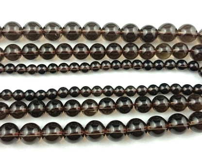 Natural Smoky Quartz Stone Beads  4mm 6mm 8mm 10mm 15''