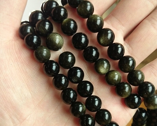 Gold Obsidian Beads 6mm 8mm 10mm 12mm 15''